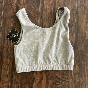 ZAFUL grey lounge sportsbra medium nwt